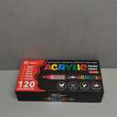 120 Colors Acrylic Paint Markers, Soft Brush Tip Acrylic Markers Set, Paint Pens for Wood, Fabric, Canvas, Glass, Stone, Canvas, Rock Painting and DIY Crafts Art Supplies