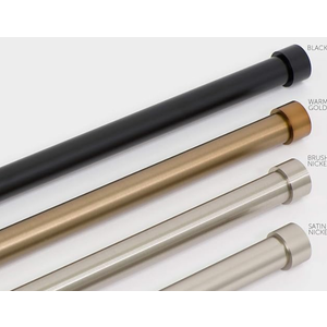 Ivilon Drapery Window Curtain Rod - End Cap Style Design 1 Inch Pole. 28 to 48 Inch Color Gold