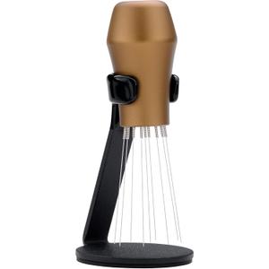 Normcore WDT Distribution Tool with Stand V3, 9 Prong Needle Espresso Stirrer, 18 Needles 0.25mm / 0.3mm Thick Spring Wires, Weiss Distribution Technique, Bronze Anodized Aluminum Handle