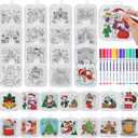 Patelai 42 Pcs Color Your Own Pot Holders Craft Project Including 30 White Pot Holders and 12 Fabric Markers for Kitchen Heat Resistant Cooking and Baking DIY & Painting Activities