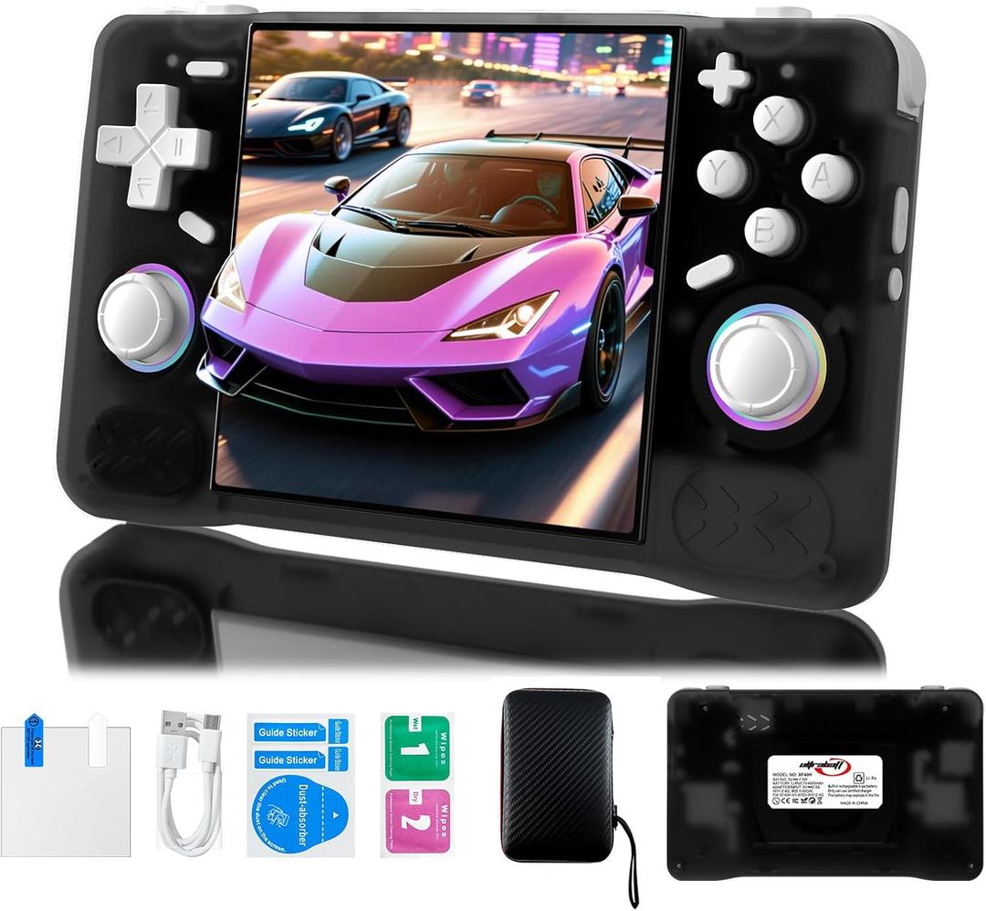 XF40H Retro Handheld Game Console, 4.0 inch HD Screen, Linux 64-bit System, 18000+ Classic Games, WiFi Multiplayer-Pocket Video Gaming(Black)