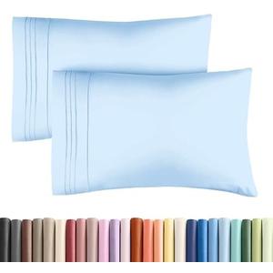 Queen Pillow Cases Set of 2 - Ultra Soft Hotel Quality Pillowcase Covers - Comfy, Cozy & Wrinkle Free - Shrink, Stain & Fade Resistant - Machine Washable Pillow Protectors - 2 Piece Set - Light Blue