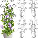 4 Pack 30 Inch Tall Metal Plant Trellis for Climbing Plants Indoor - Rustproof Garden Trellis for Potted Houseplants, Sturdy Support for Ivy, Pothos, Monstera, Hoya & Flower Vines