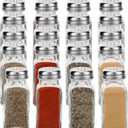 20 Pack Salt and Pepper Shakers Glass Set, 3.82 x 1.5 Inch Pepper Dispenser with Stainless Steel Lid for Salt, Pepper, Spices, Seasonings, Kitchen Restaurants and Catering Supplies