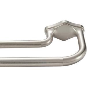 Brushed Nickel Double Curtain Rods For Windows 72-144 Inch,Heavy Duty Double Curtain Rod with Aluminum Finials and Bracket,Adjustable Double Window Rods For Blackout Or Room Darkening Panels