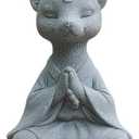 livelyfish Meditating Buddha Bear Statue Aquarium Zen Statue Yoga Animal Figurines Sandstone Sculpture for Fish Tank Garden Tabletop Decor, S1