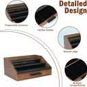 Cologne Organizer for Men - 3-Tier Wooden Perfume Shelf Stand with Drawer, Perfume Display & Storage Tray for Dresser, Black & Brown, 11"x4.7"x7.9"