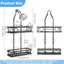 Adjustable Shower Caddy Hanging Rustproof Large-Capacity Bathroom Organizer Shower Racks with Hooks for Razor Bathroom Organizers and Storage