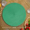FunWheat Round Braided Placemats Set of 8 Table Mats for Dining Tables Woven Washable Non-Slip Place mats 15 inch(Holly Green, 8pcs)