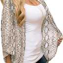 Hibluco Women's Floral Kimono Cardigan Casual Chiffon Tops Loose Beach Cover Ups (XXL)