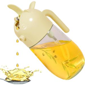 Oil Spray Bottle 2 in 1 Oil Dispenser and Oil Sprayer -20oz/580ML Oil Sprayer For Cooking,Salad,Barbecue,Frying (Beige)
