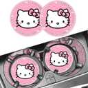 2PCS Cute Kitty Cup Holder Coasters, Black Silicone Anti-Slip Car Coasters,Car Cup Pads,Universal 2.75 Inch