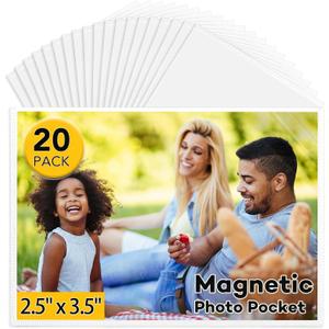 YixangDD 20 Pack Magnetic Picture Frame, 2.5 x 3.5 Inches Fridge Magnetic Photo Frames, Magnetic Photo Frames for Refrigerator, Home, School, Office (White)