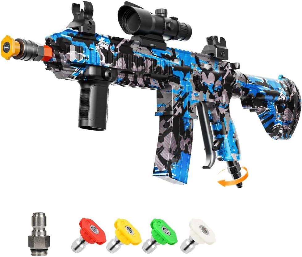 Pressure Washer Gun with Swivel  3600 PSI High Pressure Spray Gun with 3/8" Quick Connect Plug  Foam Cannon Compatible Power Washer Handle for Car, Home & Outdoor Cleaning (Blue)