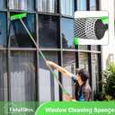 Window Squeegee Professional, 56 Car Windshield Glass Cleaner Tool with Extension Pole, Long Handle Household 10 inches Washer Sponge Scrubber Kit for Cleaning Home Mirror Outdoor (Green)