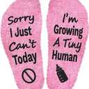 Sorry I Cant Today I'm Growing A Tiny Human Socks, Pregnancy Socks Funny For Mom To Be, Mother To Be Gifts For New, Gifts For Pregnant Daughter, Birthday For Expecting Moms, First Time Moms (Pink)