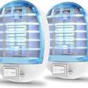 2 Pack Bug Zapper Indoor, Electronic Mosquitoes Killer Zapper with Blue Lights for Living Room, Baby Room, Kitchen, Bedroom(0620)