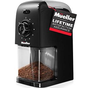 Mueller SuperGrind Burr Coffee Grinder Electric with Removable Burr Grinder Part - Up to 12 Cups of Coffee, 17 Grind Settings with 5,8oz/164g Coffee Bean Hopper Capacity, Black