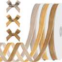 ALIBBON 3 Rolls 3/8 inch x 30 yd Brown Velvet Ribbon Khaki Grey Christmas Ribbon Bow for Tree Natural Solid Ribbons for Gift Wrapping Sewing Bows Crafts Bouquet Wedding Birthday Christmas Decorations