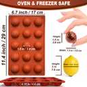 Lerykin Small 15-Cavity Semi Sphere Silicone Molds Non-Stick,2 Packs Half Sphere Silicone Baking Molds for Making Jelly, Chocolates and Cake