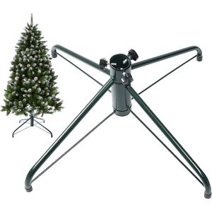 OVOV Christmas Tree Stand 4 Foot Base Iron Metal Bracket Rubber Pad with Thumb Screw (19.7") (Green)
