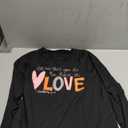 Women's Love Heart Raglans T-Shirts Casual Long Sleeve Valentine's Wife Day Graphic Tees Tops L