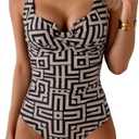 B2prity Women's Underwire One Piece Swimsuit Tummy Control Ruched Bathing Suit Criss Cross V Neck Swimwear XL