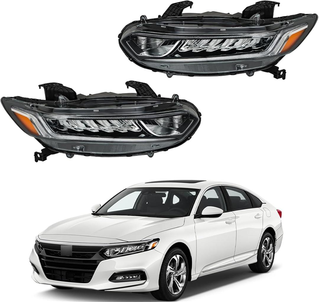labwork Headlight Assembly Replacement for Honda Accord 2018 2019 2020 Headlamp Set Driver and Passenger Side HO2502188 HO2503187