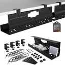 Under Desk Cable Management Tray no Drill  Wire Management - Cord Organizer  Huge Load Capacity  Under Desk Cable Tray no Drill (Black, 2 Pieces Set)