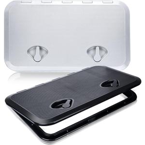 smartmarine 24"x14" Marine Boat Deck Hatch,Boat Access Hatch & Lid, Black/White