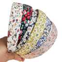 2 x Chunx 6pcs 25mm Floral Headbands for Girls Women Plain Hairbands Non Slip Hard Hair Hoops Headwear for Hair
