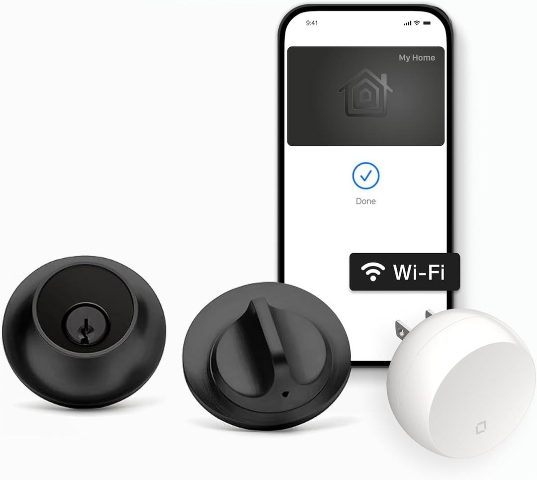 Level Smart Lock+ WiFi Deadbolt - World's Smallest Smart Lock - Apple Home Key & Voice Control - Matte Black