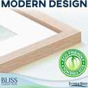 Icona Bay - 12x16 Light Oak Picture Frame Fits 11x15 Photos with Mat to 9x12 Image - Modern Style Engineered Wood Poster Frame - Wall Mount Only - Bliss Collection