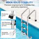 3-Step Swimming Pool Ladder for Inground Pools, 1.65" Pipe Diameter