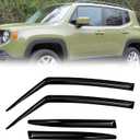 Window Rain Guards Compatible 2015-2024 Jeep Renegade 4PC Window Visors Vent Shade Deflector Tape On