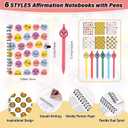 24 Pcs Smile Spiral Notebooks Pens Gifts Bulk Boss Day Preppy Affirmation Ballpoint Pens Positive Face Classroom Prize Gifts for Student Teacher Coworker Christmas(Weekly Planner Journal)