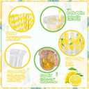 FYSUIMU 100Pcs Lemon Disposable Plastic Cups with Lids and Straws 9Oz Cute Yellow Lemonade Cold Beverage Drinking Cups for Summer Birthday Baby Shower Party Supplies (EXP 07/10/26)
