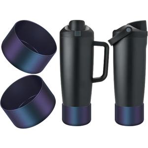 2PCS Silicone Boot Compatible with Owala 30oz & 40oz FreeSip Sway Bottles & Tumblers, Protective Anti-Slip Bottom Cover Sleeve for Freesip Sway Tumbler (Chameleon Blue Purple)