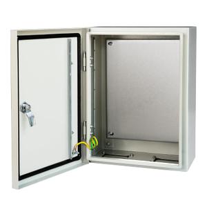 YongChen Silver Carbon Steel Enclosure 20x20x12 inch IP66 Waterproof & Dustproof Metal Box for Indoor & Outdoor Wall Mounted