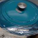 EDGING CASTING Dutch Ovens with Lid, Enameled Cast Iron Covered 5.5 Quart Dutch Oven with Dual Handle, Darkcyan