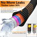 Flexible Garden Hose 100 FT, Ultra Lightweight Water Hoses w/10 Function Sprayer and 3/4" Brass Fittings, Kink-Free, Sturdy, Abrasion Resistant for Yard, Lawn, Outdoor and Gardening(Black Orange)