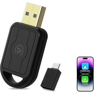 ossomo Wireless CarPlay Adapter,2 in 1 CarPlay & Android Auto Wireless Adapter for Cars,Convert Wired to Wireless with USB/Type-C,Plug Play Car Play for iOS 10+ /Android 10+