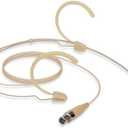 YXG Headworn Earset Over Ear Hanging Mic Beige Low Profile Light-Weight Microphone Compatible with AKG Wireless System Bodypack Transmitter,with 1.45m Cable Mini XLR Plug