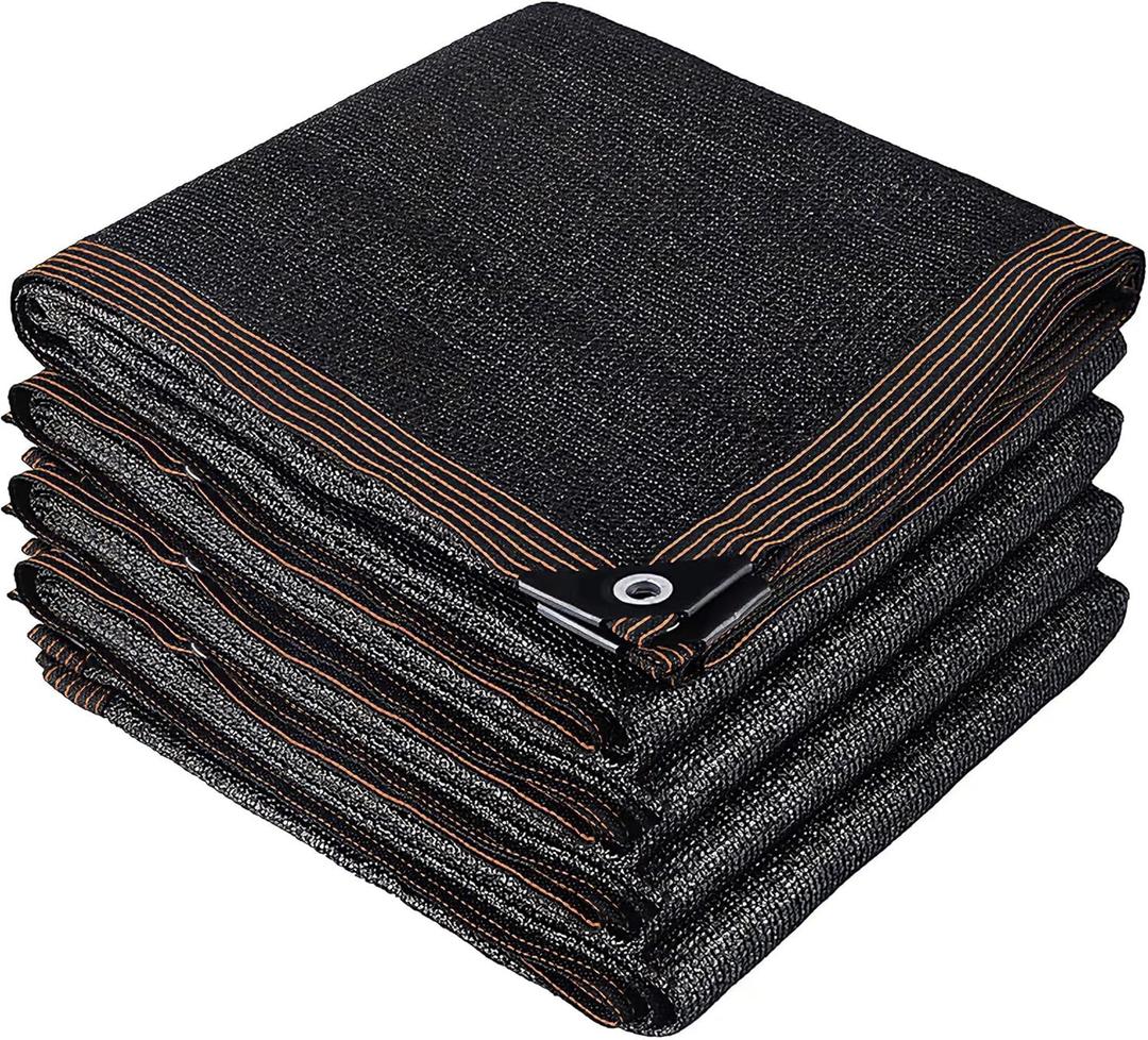 Winemana 70% Black Shade Cloth, 12 x 12 FT Durable Mesh Tarp with Grommets, Resistant Garden Sun Shade Netting with Taped Edge for Plant Cover, Greenhouse, Patio, Tomatoes, Chicken Coop, Barn Kennel