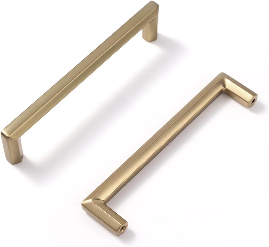 Champagne Bronze Zinc Alloy Solid Cabinet Pulls 3-3/4 Inch(96mm) Hole Center,Dresser Cabinet Handles Luxury Cabinet Pull Hardware for Bedroom, Kitchen 6 Pack 2401