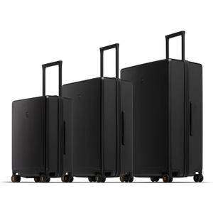 LEVEL8 Elegance Matte Luggage Set, 20 Inch Carry-on Luggage, 24&28 Large Suitcase Lightweight Hardside Suitcases with Wheels,Tsa Lock,3-Piece Set(20/24/28), Black