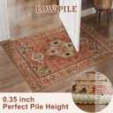 Tangsoo Boho Hallway Runner Rug 2.6x12 Washable Runner Rug for Hallways, Non Slip Vintage Soft Low Pile Long Rug Runner, Oriental Terracotta Carpet Runners for Kitchen Bedroom Entryway Living Room