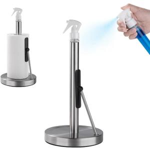 2 in 1 Stainless Steel Paper Towel Holder with Refillable Spray Bottle, Freestanding Tissue Rack with Suction Base & Weighted Arm, Kitchen, Dining – Compact & Stable Design
Brand: LOOKZOZO