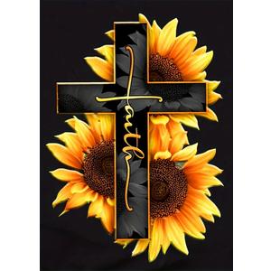 GXGLLPZBY 5D Diamond Painting Kit for Adults Beginners,DIY Cross Sunflower Paint by Diamond Art Kits,Suitability Friends Full Round Drill Diamonds Dots Gem Art,Home Wall Decor 11.8x15.8 Inch