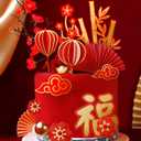 20Pcs Lantern Cake Decoration Chinese Wedding Cake Decoration Chinese Birthday Cake Decoration for Kids Red Cake Decoration Lantern Cake Topper Asian Cake Topper